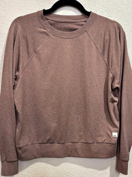 Vuori Tops - Vuori Long Sleeve Halo Crew Brown Heather Sweatshirt XS
